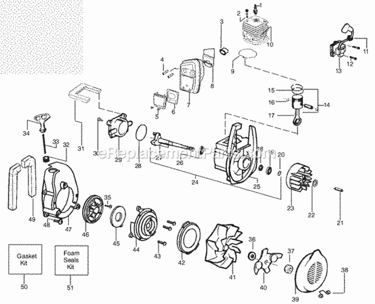 Page B Diagram and Parts List for BVM200LE Type4 Poulan Leaf Blower / Vacuum