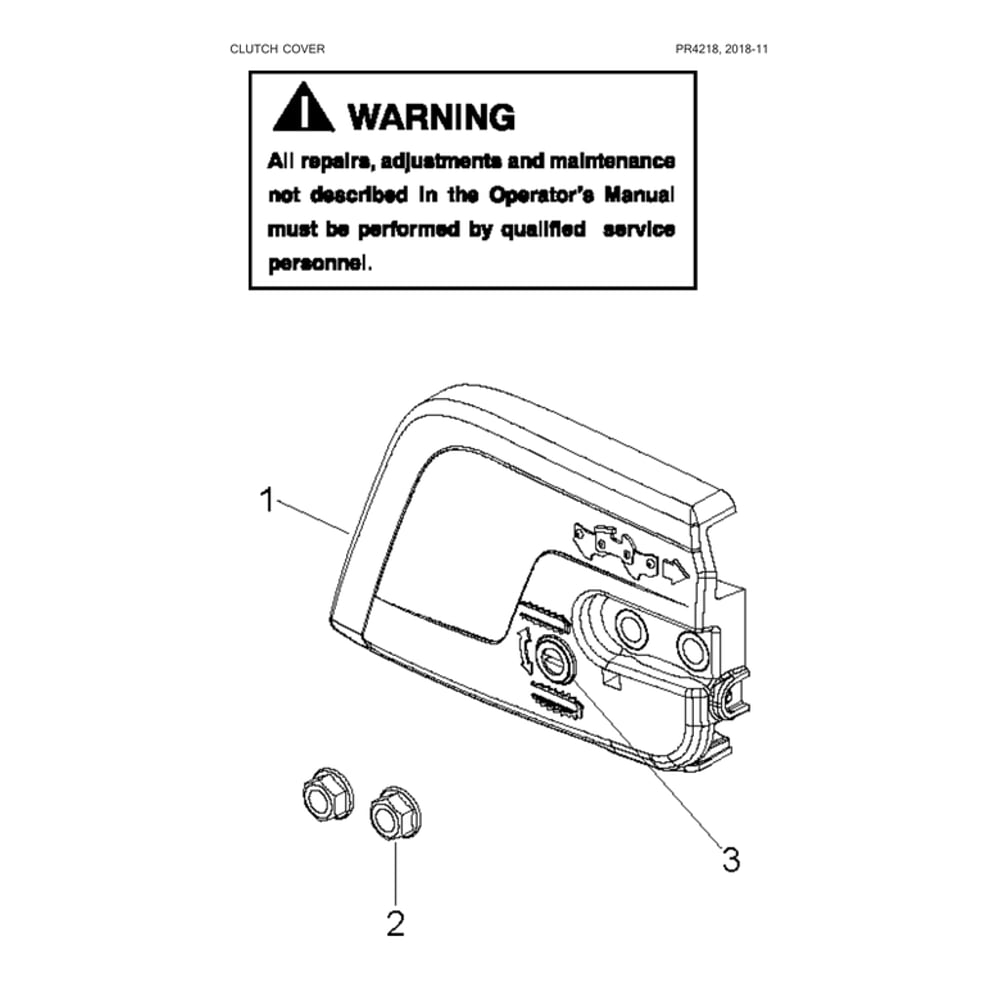 Clutch Cover Parts Diagram and Parts List for PR4218-967063801  Poulan Chainsaw