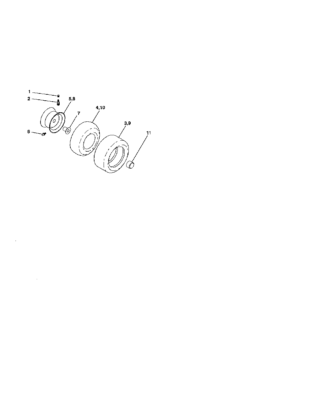 Wheels and tires Diagram and Parts List for PR185H42STDA  Poulan Lawn Tractor