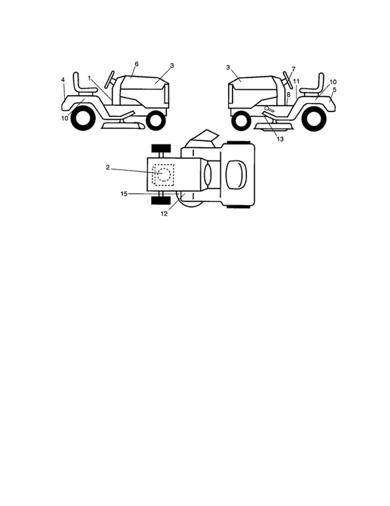 Decals Diagram and Parts List for 270451  Poulan Lawn Tractor