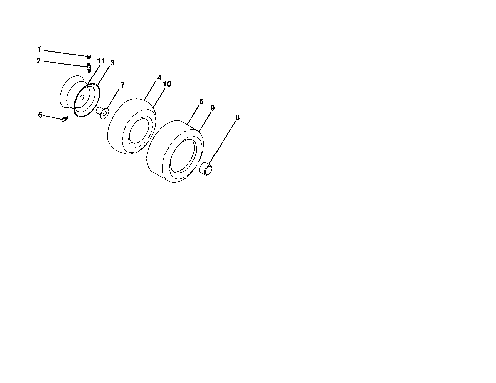 Wheels and tires Diagram and Parts List for 96041001400  Poulan Lawn Tractor
