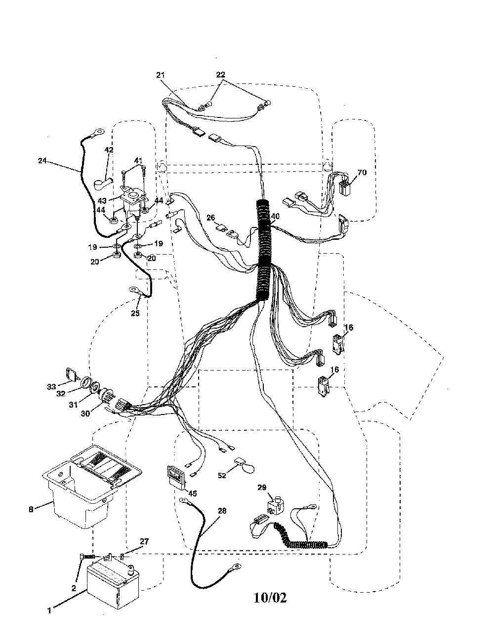 Electrical Diagram and Parts List for 917279710  Poulan Lawn Tractor