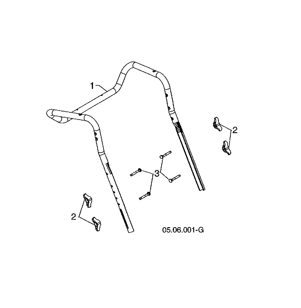 Upper handle Diagram and Parts List for 96192009102  Poulan Snow Blower