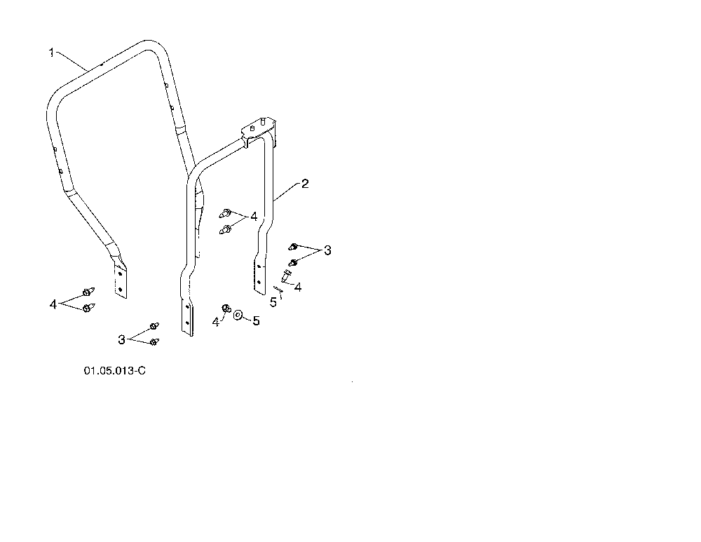 Lower handle Diagram and Parts List for PR624ES-96198004302  Poulan Snow Blower
