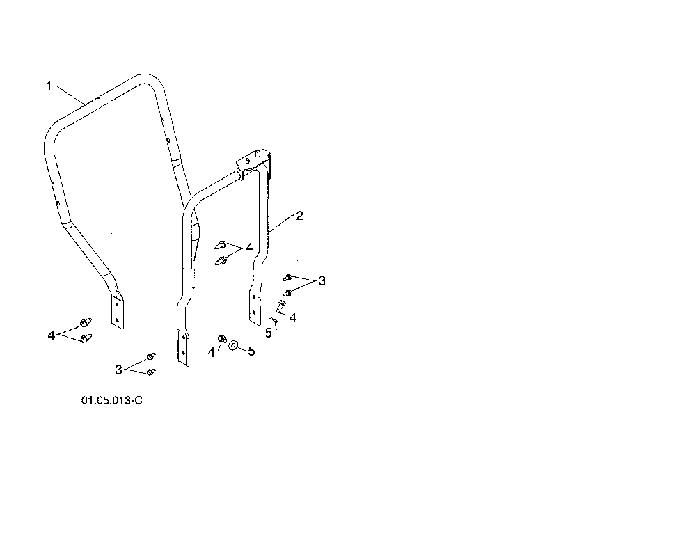 Lower handle Diagram and Parts List for PR624ES-96198004603  Poulan Snow Blower