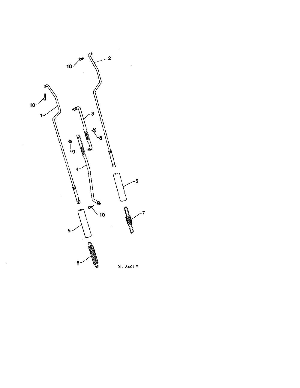Impeller & traction rods Diagram and Parts List for PR624ES-96198004603  Poulan Snow Blower