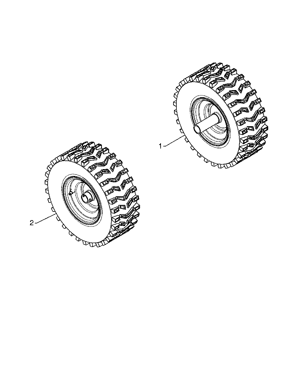 Wheels Diagram and Parts List for 96192002901  Poulan Snow Blower