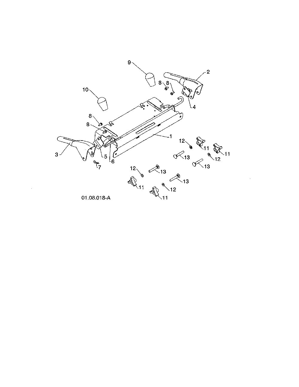 Control panel & levers Diagram and Parts List for PR624ES-96198004302  Poulan Snow Blower