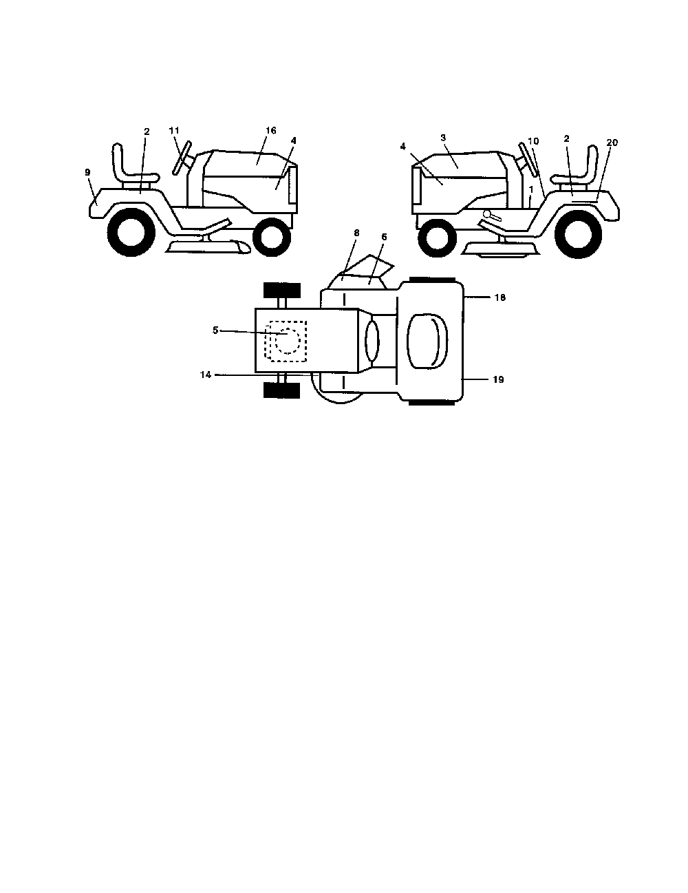 Decals Diagram and Parts List for 917279870  Poulan Lawn Tractor