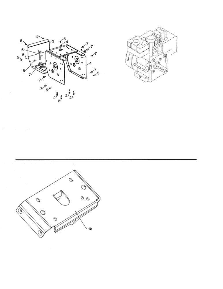 Engine/Frame Cover/Mounting Plate Diagram and Parts List for PA5524  Poulan Snow Blower