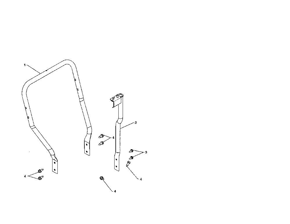 Lower handle Diagram and Parts List for 96192002901  Poulan Snow Blower
