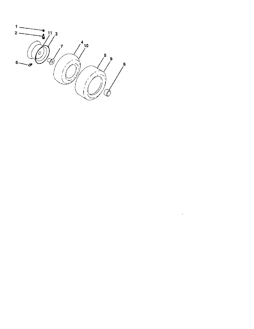 Wheels and tires Diagram and Parts List for 96042000800  Poulan Lawn Tractor