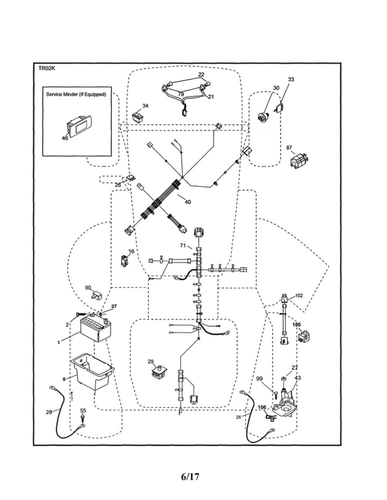 Electrical Diagram and Parts List for 96046007900  Poulan Lawn Tractor
