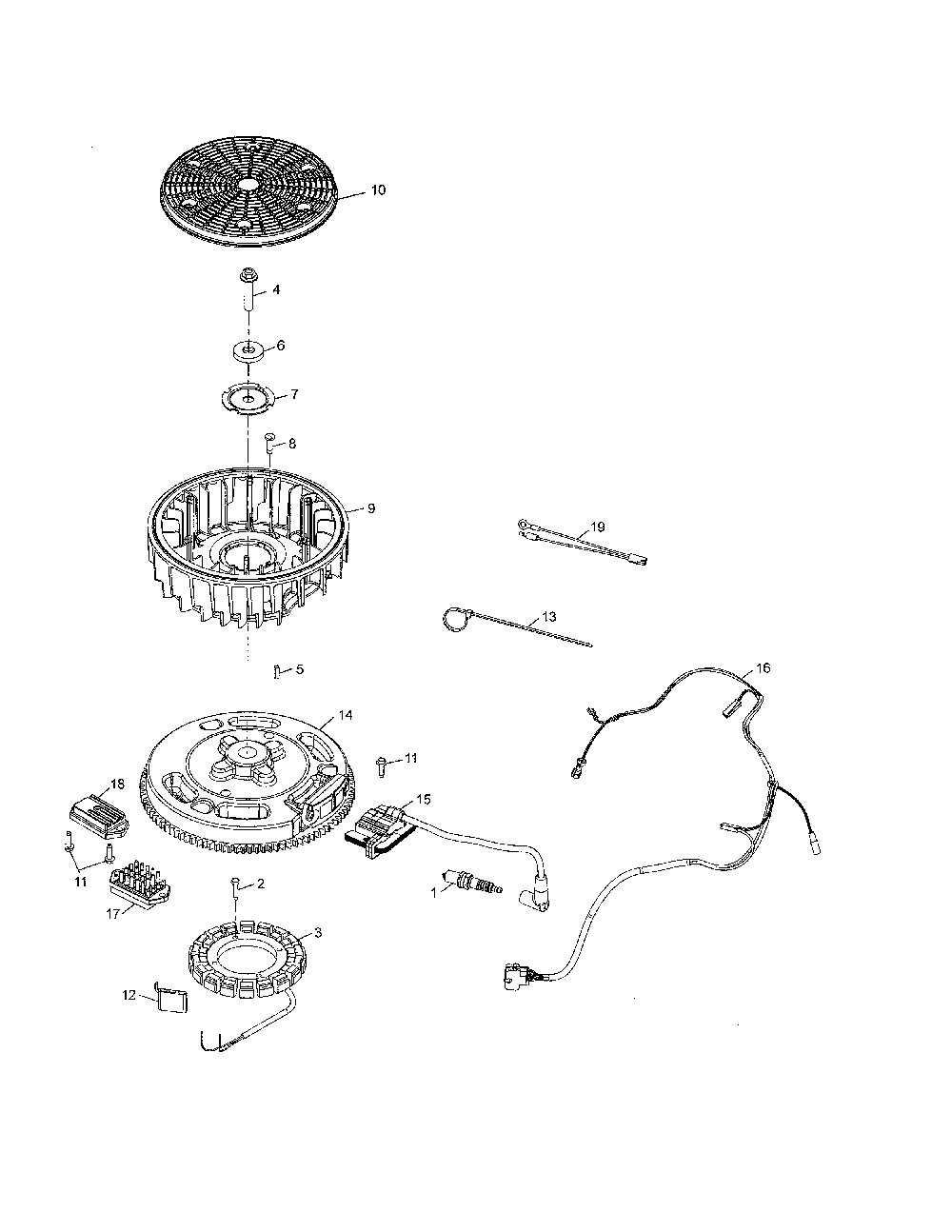 Ignition Diagram and Parts List for PP22KA42-96042019400  Poulan Lawn Tractor