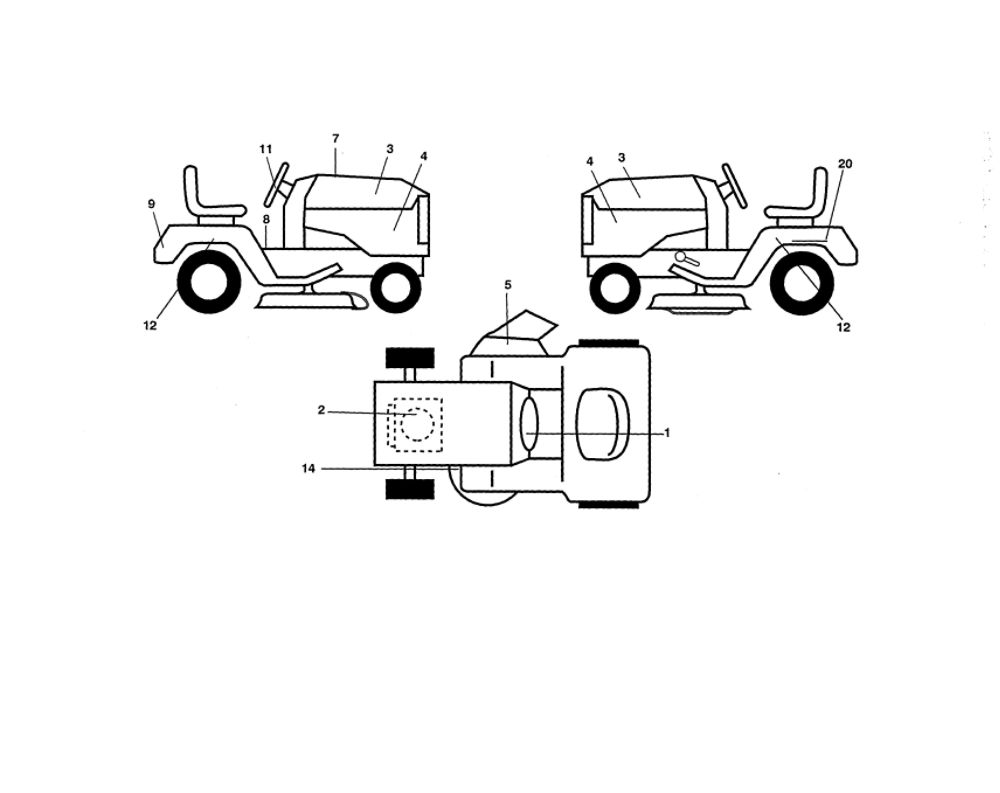 Decals Diagram and Parts List for 96042015700  Poulan Lawn Tractor