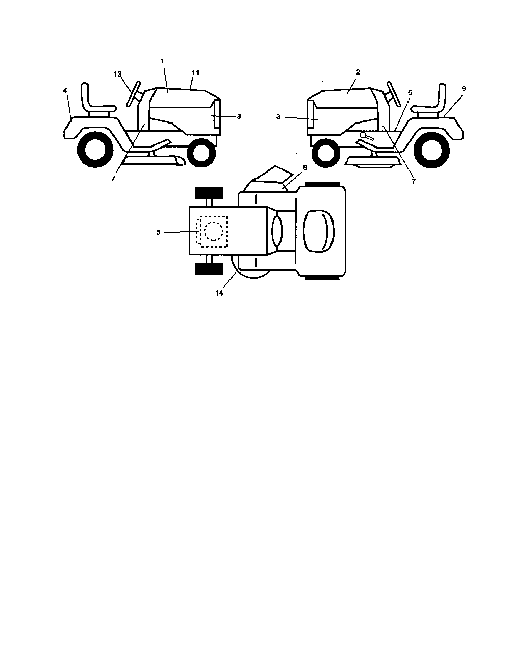 Decals Diagram and Parts List for 96042000200  Poulan Lawn Tractor