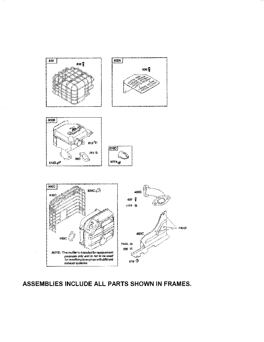 Muffler Diagram and Parts List for 96192008900  Poulan Snow Blower