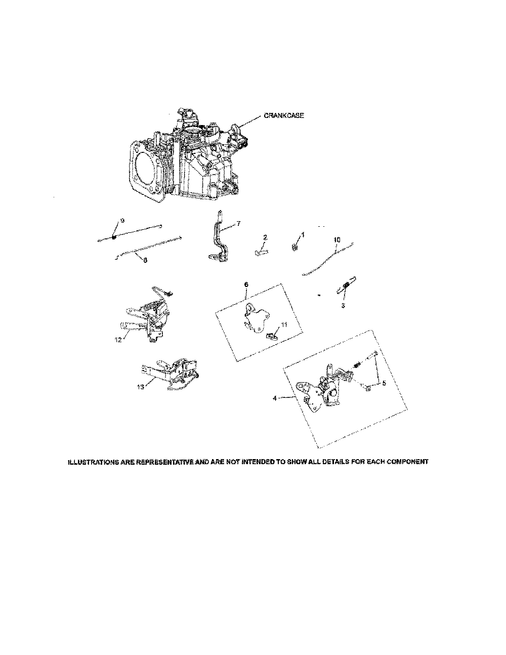 Engine controls Diagram and Parts List for 917447620  Poulan Lawn Mower