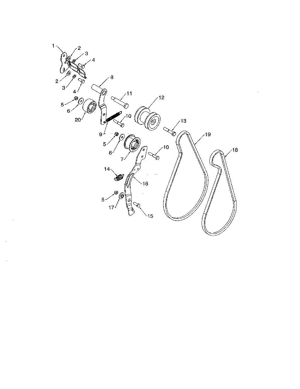 Pulleys/idler arm Diagram and Parts List for 96192008900  Poulan Snow Blower