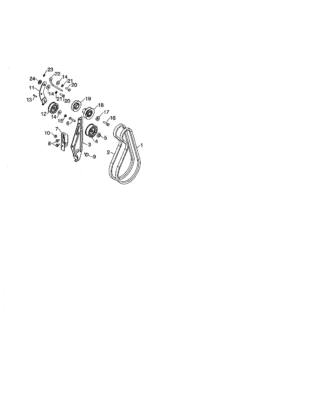 Impeller & traction belts Diagram and Parts List for 96192003702  Poulan Snow Blower