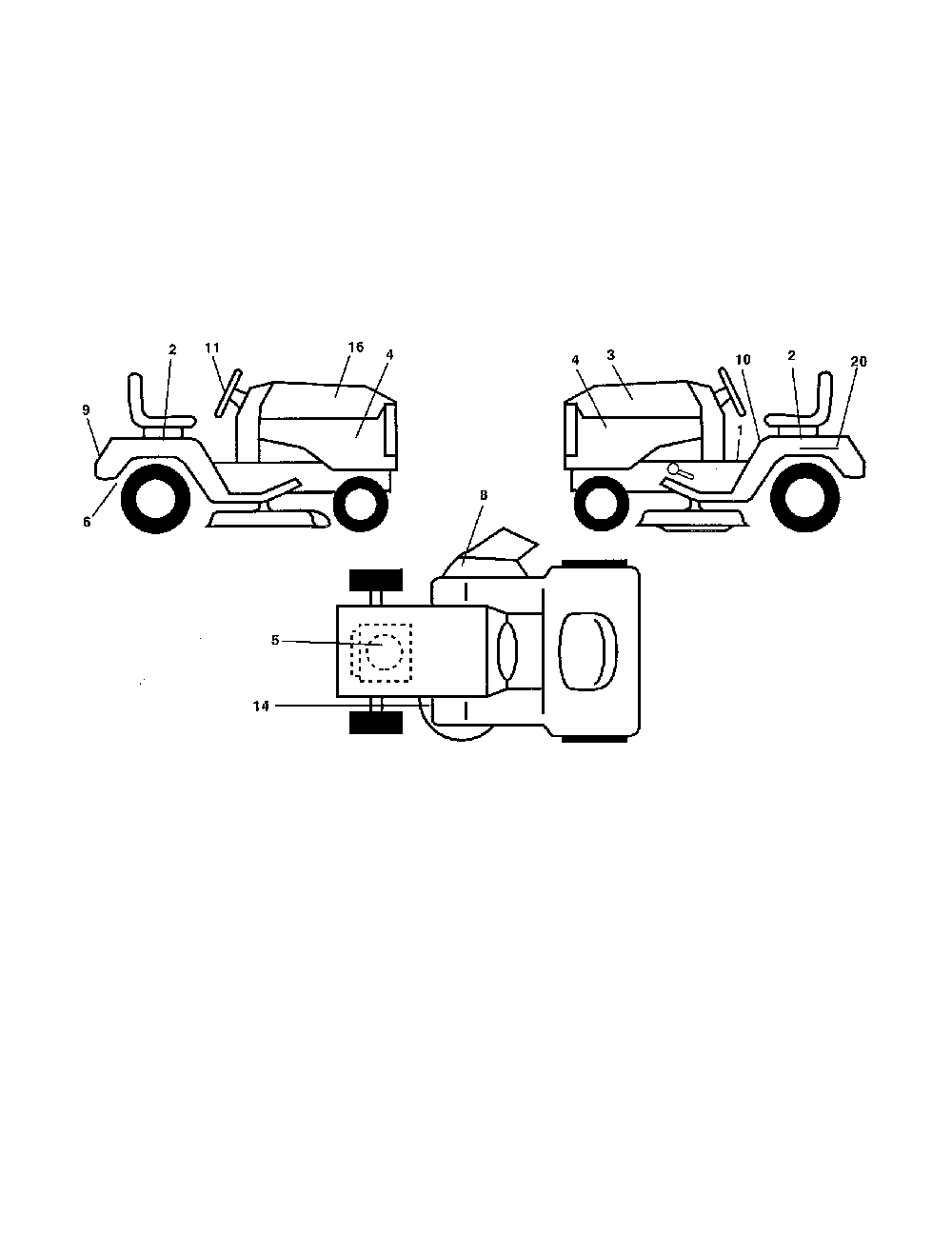 Decals Diagram and Parts List for PR185H42STDA  Poulan Lawn Tractor