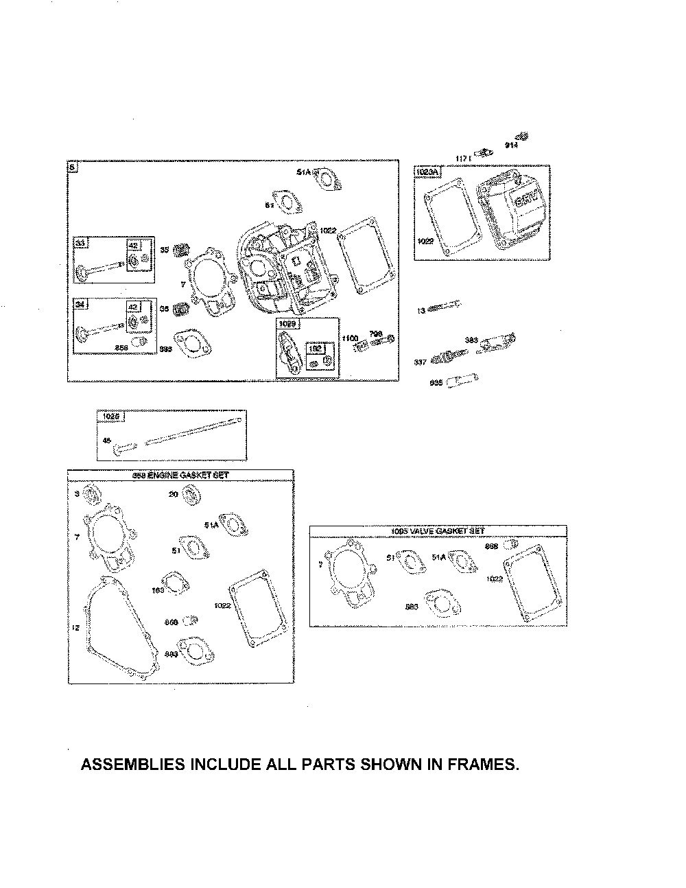 Head-cylinder/gasket sets Diagram and Parts List for 96192008900  Poulan Snow Blower