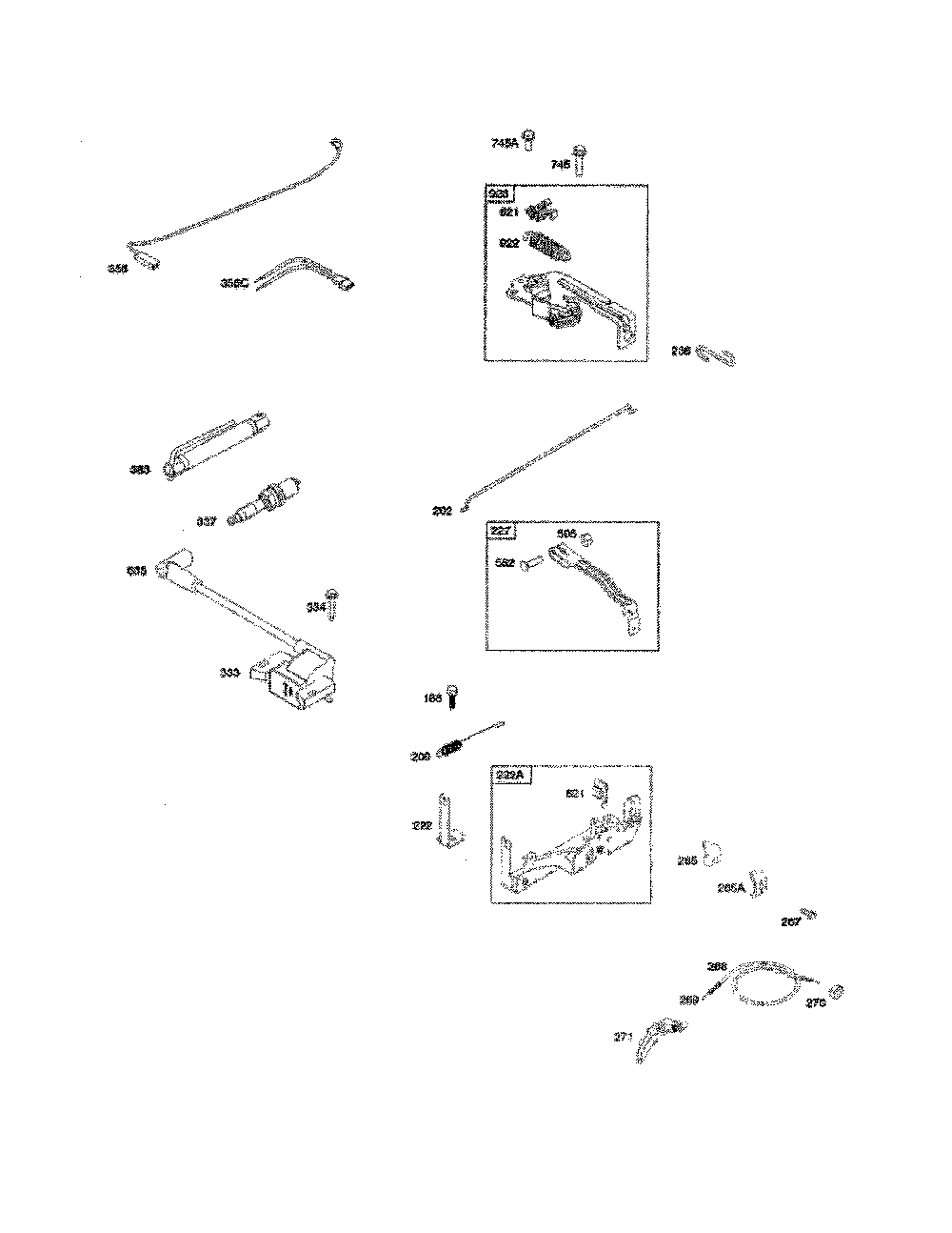 Brake/spark plug Diagram and Parts List for 96139000400  Poulan Lawn Mower