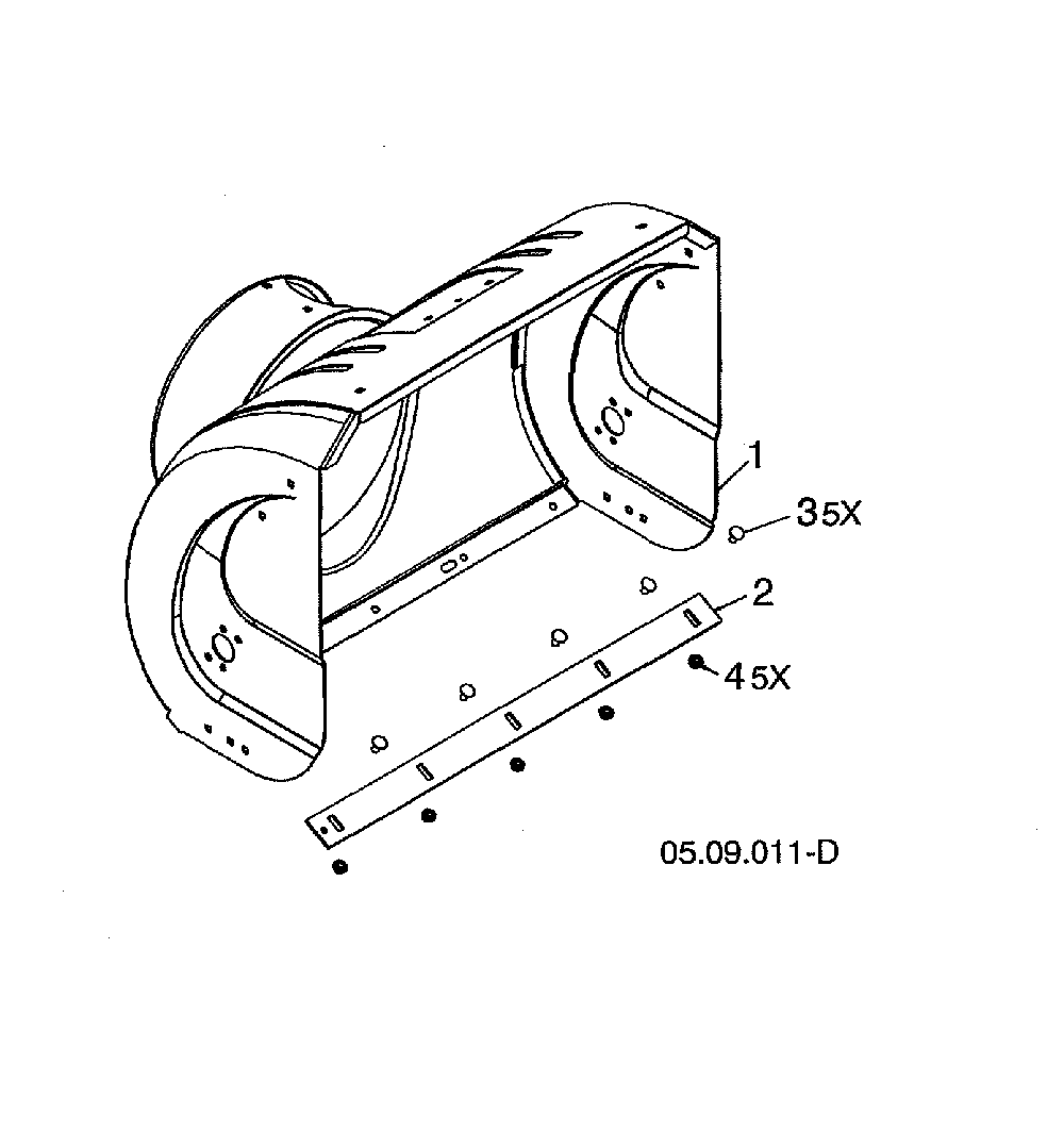 Auger housing Diagram and Parts List for 96192009003  Poulan Snow Blower