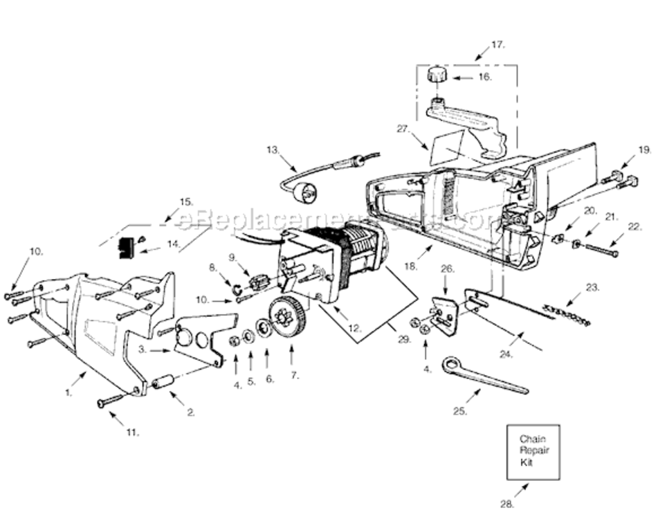 Page A Diagram and Parts List for EL-14  Poulan Chainsaw