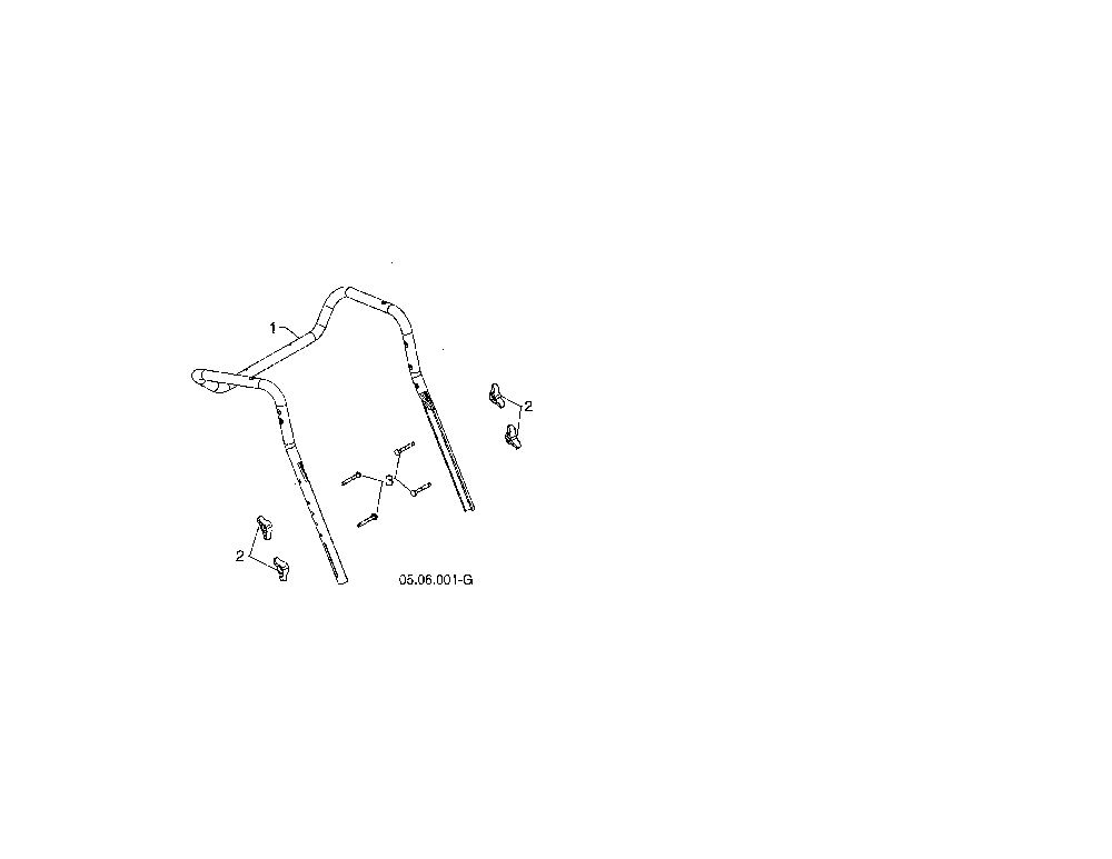 Upper handle Diagram and Parts List for 96192009101  Poulan Snow Blower