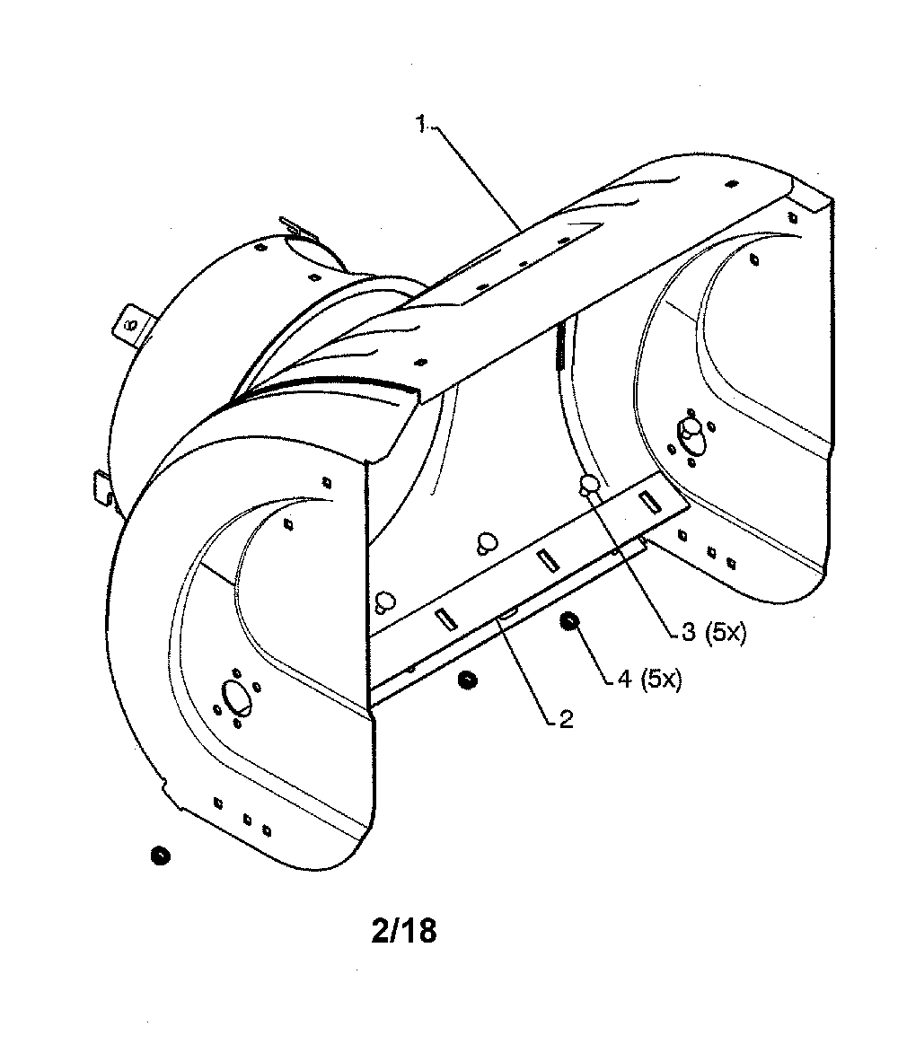 Auger housing Diagram and Parts List for PR624ES-96198004600  Poulan Snow Blower