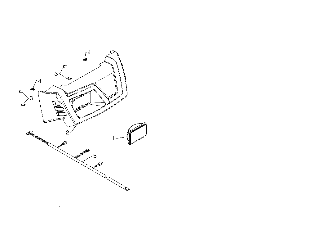 Flood headlight/console cover Diagram and Parts List for 96192008900  Poulan Snow Blower