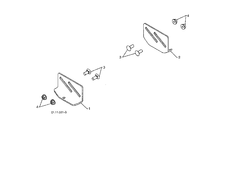Skid plates Diagram and Parts List for 96192003700  Poulan Snow Blower