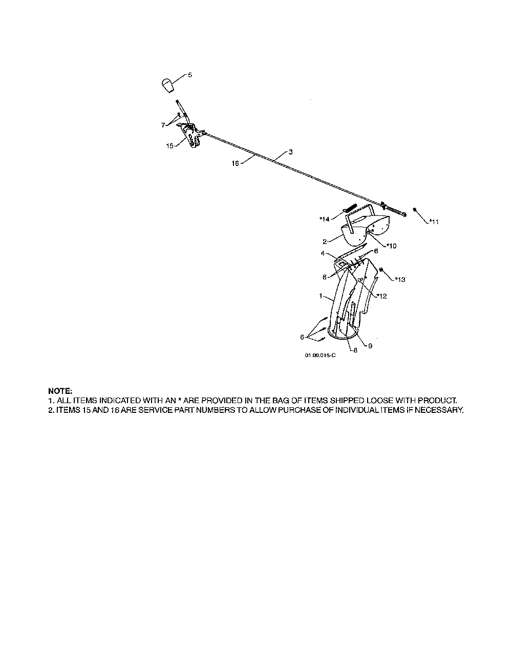 Chute & deflector weldments Diagram and Parts List for 96198004604  Poulan Snow Blower