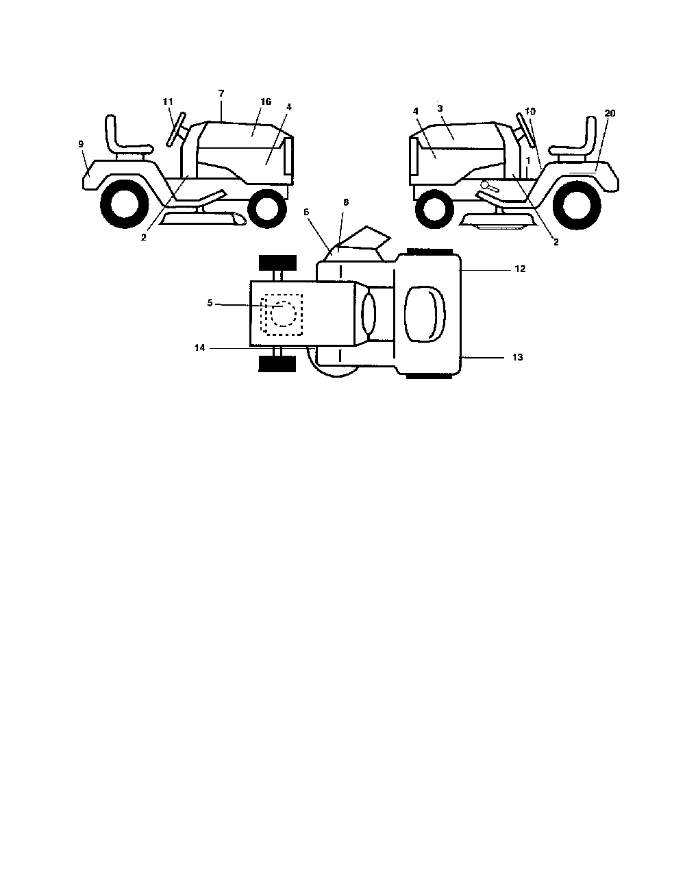 Decals Diagram and Parts List for 96012006000  Poulan Lawn Tractor