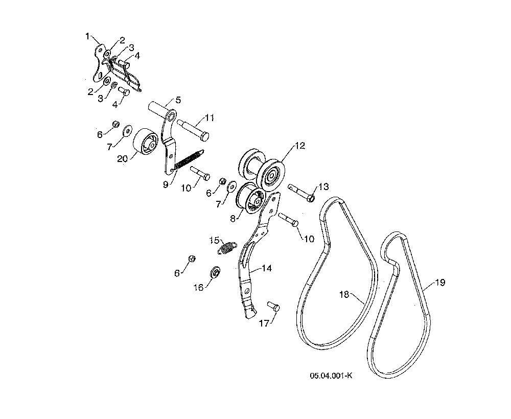 Belt keeper/pulley Diagram and Parts List for 96192009102  Poulan Snow Blower