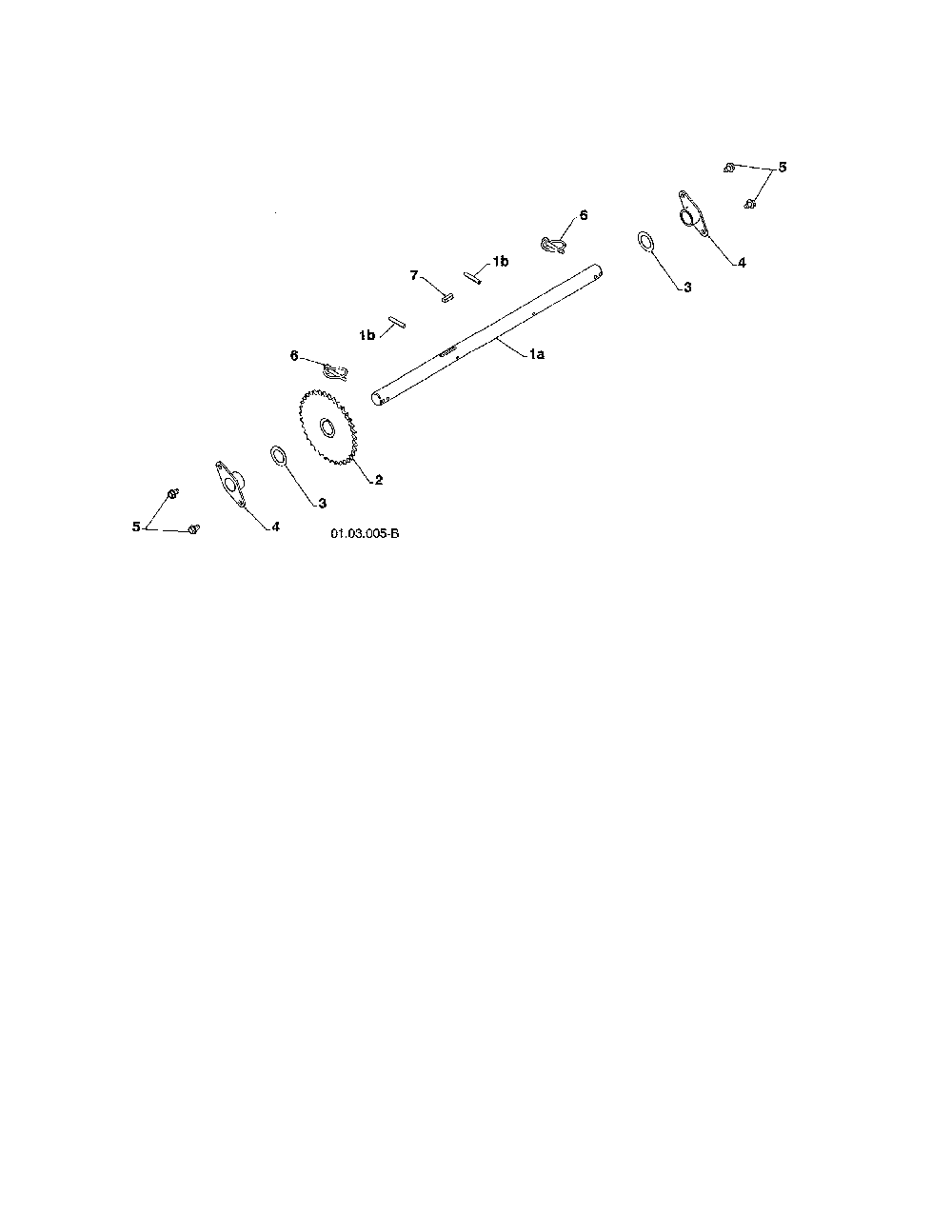Axle Diagram and Parts List for 96192003700  Poulan Snow Blower