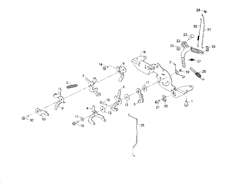 Engine control Diagram and Parts List for PP22KA42-96042019400  Poulan Lawn Tractor