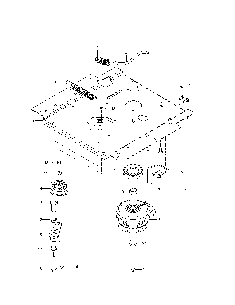 Engine mounting/guards/muffler Diagram and Parts List for 967721801-00  Poulan Lawn Mower