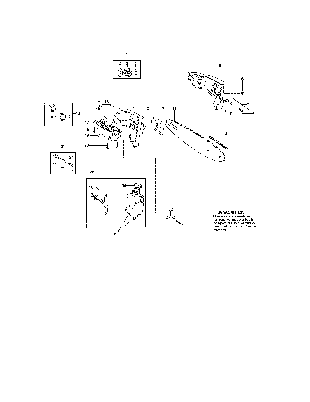 Oil tank/gear/sprocket Diagram and Parts List for PP258TPC  Poulan Pole Saw