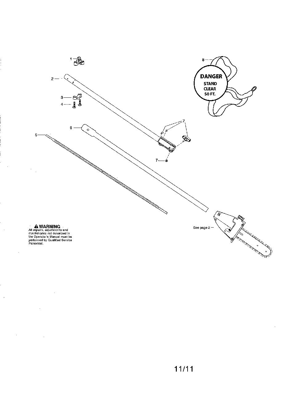 Shaft Diagram and Parts List for U5500P  Poulan Trimmer