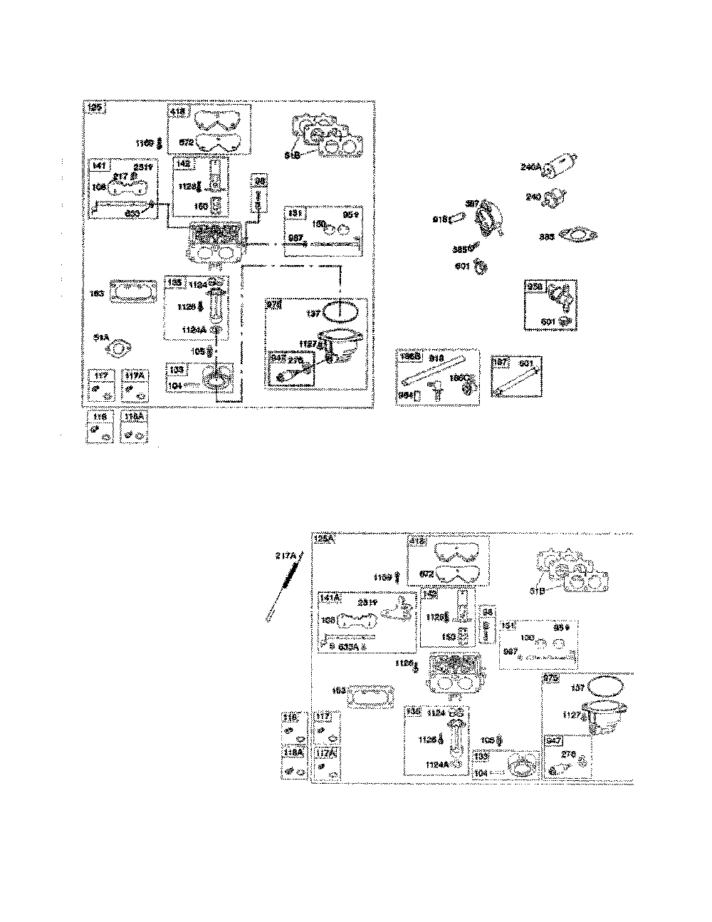 Carburetor Diagram and Parts List for 96042017000  Poulan Lawn Tractor