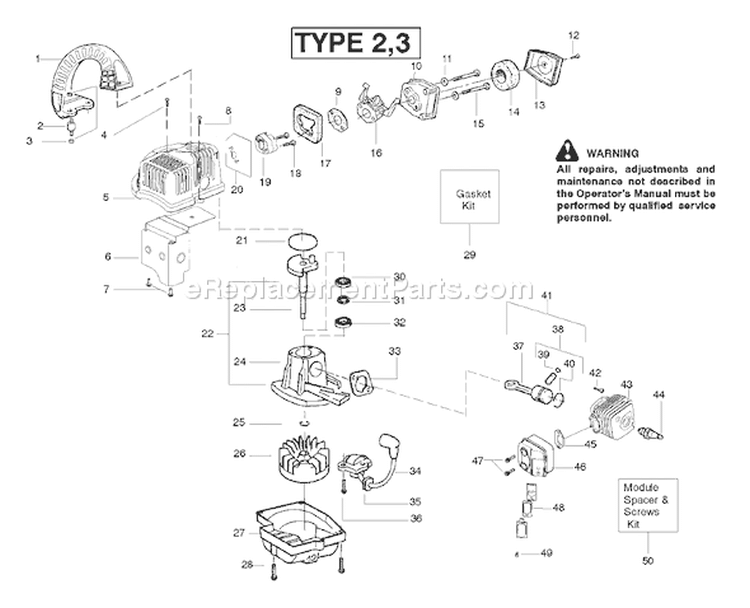Page C Diagram and Parts List for FL1500LE Type 3 Poulan Leaf Blower / Vacuum