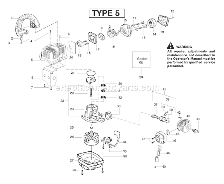 Page C Diagram and Parts List for FL1500LE Type 5 Poulan Leaf Blower / Vacuum