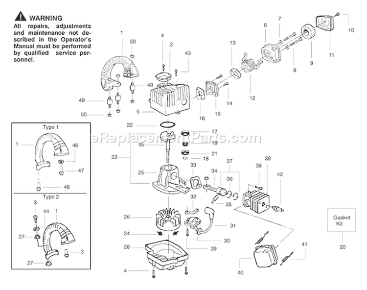 Page A Diagram and Parts List for FL1500 Type 1 Poulan Leaf Blower / Vacuum
