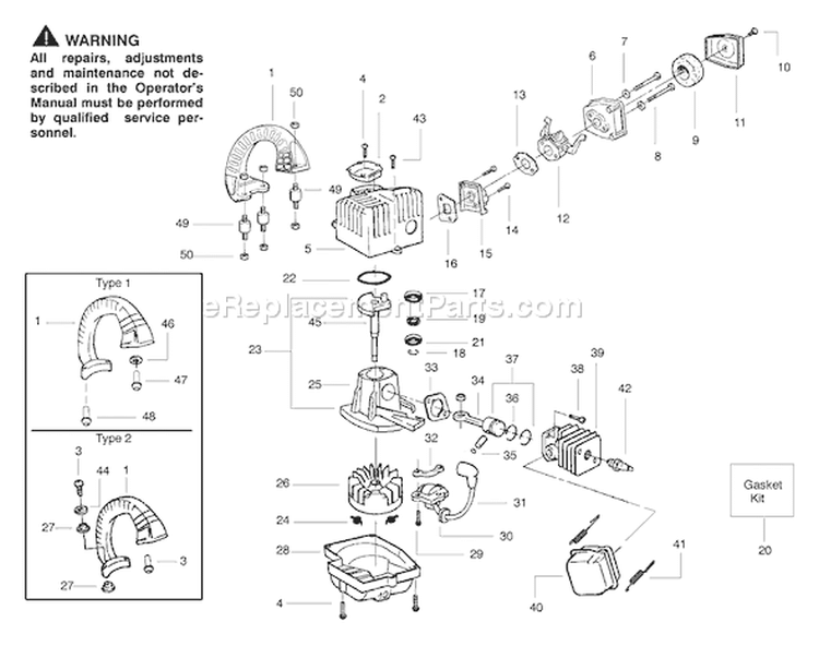 Page A Diagram and Parts List for FL1500 Type 2 Poulan Leaf Blower / Vacuum
