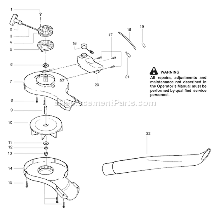 Page D Diagram and Parts List for FL1500 Type 4 Poulan Leaf Blower / Vacuum