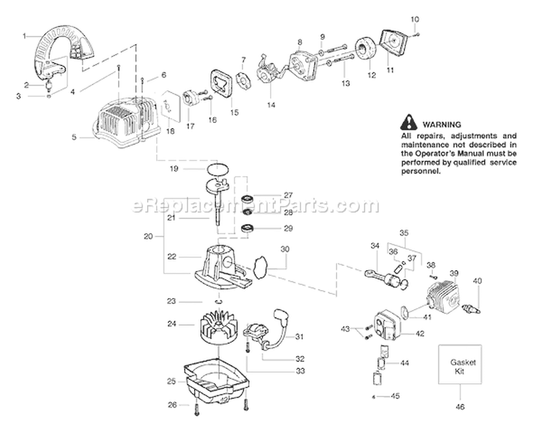 Page A Diagram and Parts List for FL1500 Type 6 Poulan Leaf Blower / Vacuum