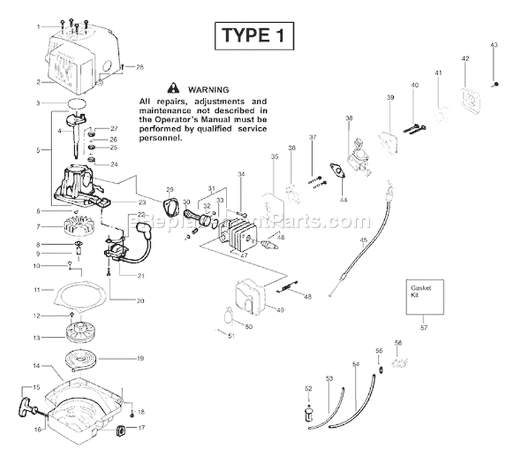 Page C Diagram and Parts List for GHT220LE Type 1 Poulan Hedge Trimmer