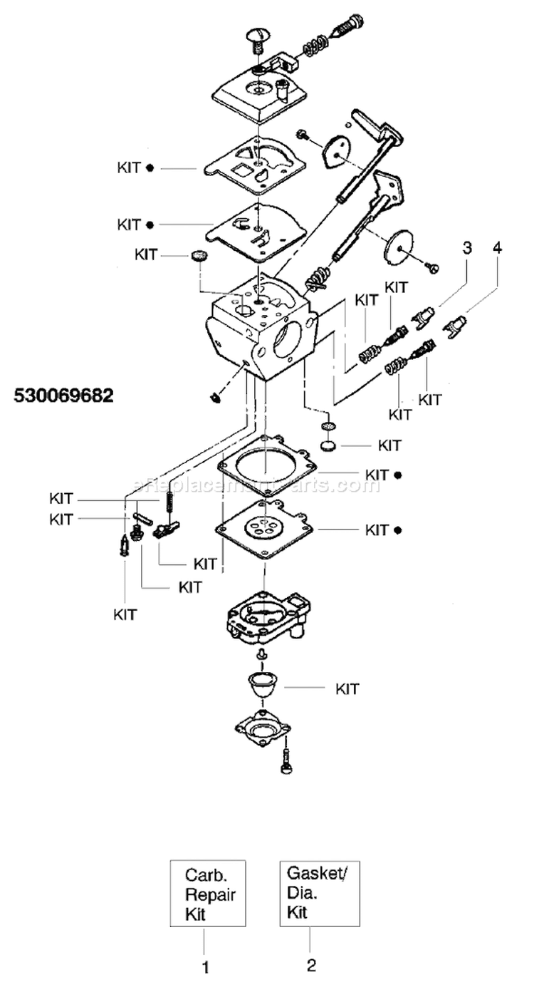 Page B Diagram and Parts List for GHT220 Type 2 Poulan Hedge Trimmer